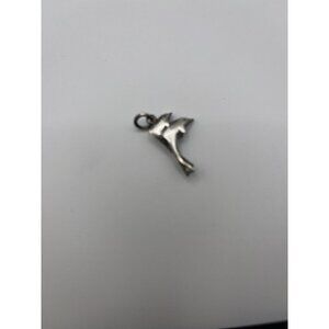 𝅺handcrafted Solid 925 Sterling Silver Double (Two) Dolphins Pendant